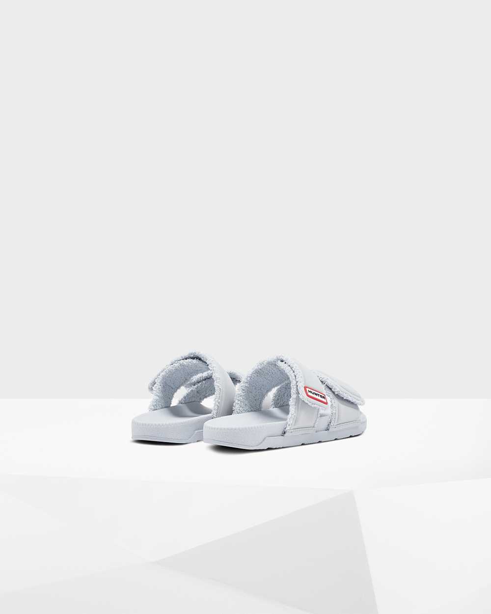 Hunter Original Double Strap Women's Slides NZ-60489L Grey/Blue